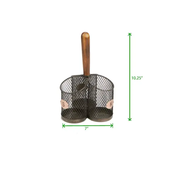 MIND READER Utensil Caddy [3 Round Compartments] (BLACK MESH)