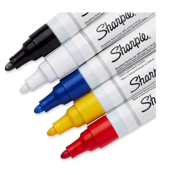 Paint Sharpie Oil Base Medium Point 5/PK AST 34971PP