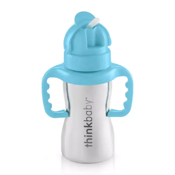 Thinkbaby Thinkster Stainless Straw Baby Bottle - Blue