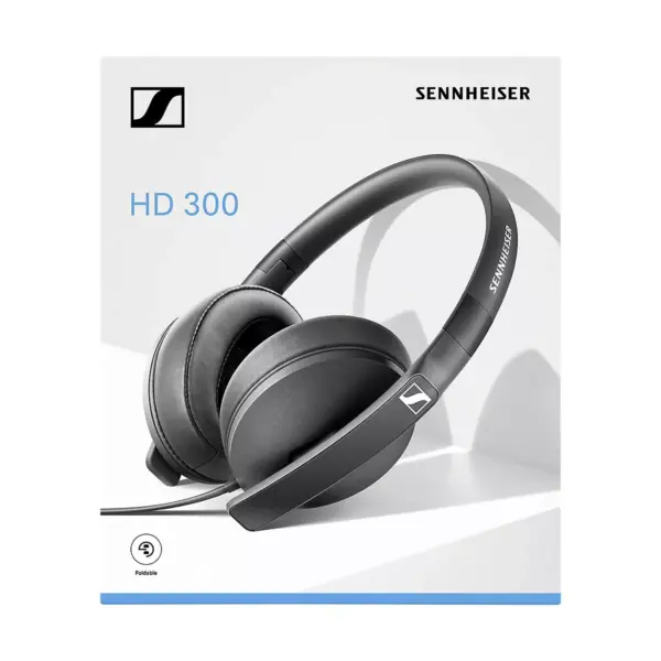 Sennheiser HD 300 Foldable Closed-Back Headphones in Black