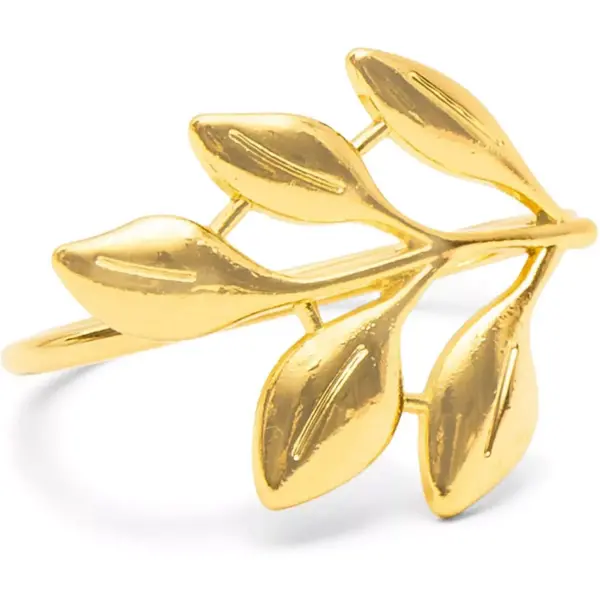 Juvale 12 Pack Gold Leaf Napkin Rings for Party Décor (1.8 in)