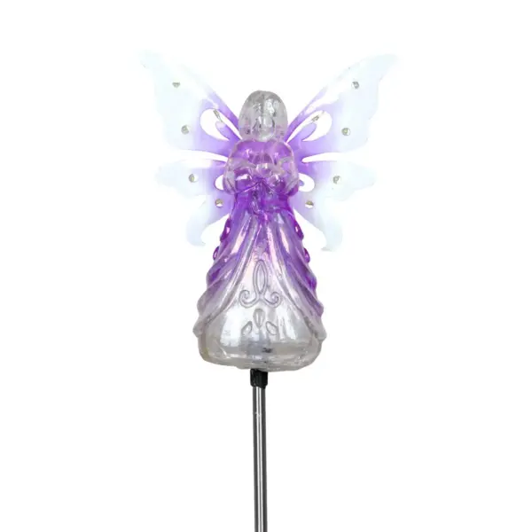 39.25" Metal Angel Solar Stake Purple - Exhart