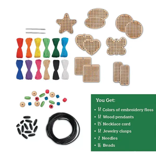 MindWare Make Your Own Cross-Stitch Jewelry - Creative Activities - 55 Pieces