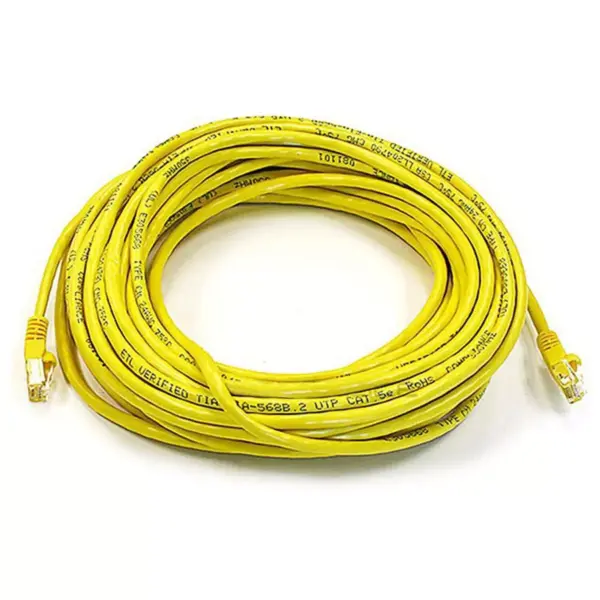 Monoprice Cat6 Ethernet Patch Cable - 50 Feet - Yellow | Network Internet Cord - RJ45, Stranded, 550Mhz, UTP, Pure Bare Copper Wire, 24AWG