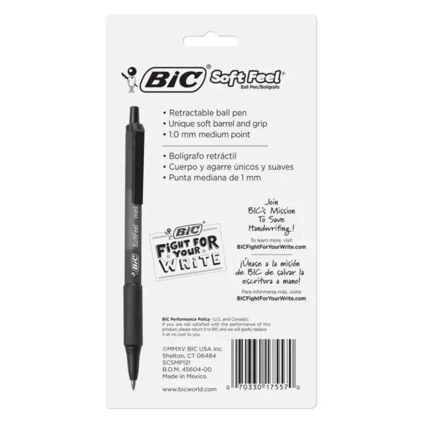 BIC Retractable Ballpoint Pen, 12ct - Black