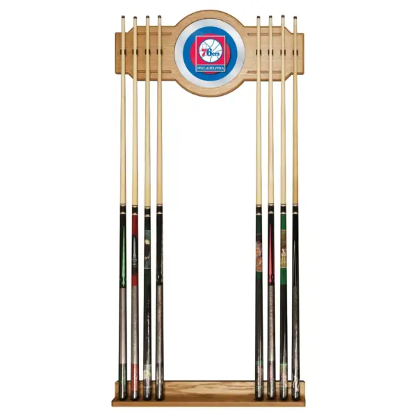 NBA Philadelphia 76ers Billiard Cue Rack with Mirror