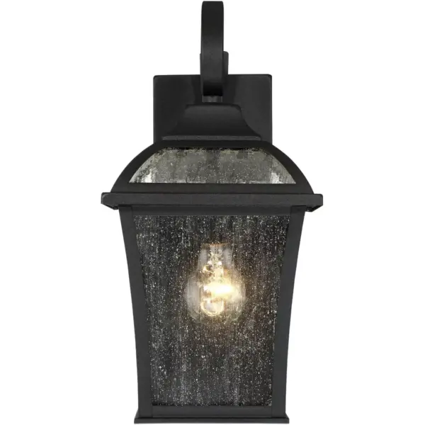 John Timberland Traditional Outdoor Wall Lights Fixture Set of 2 Carriage Style Textured Black 15" Clear Seedy Glass for House