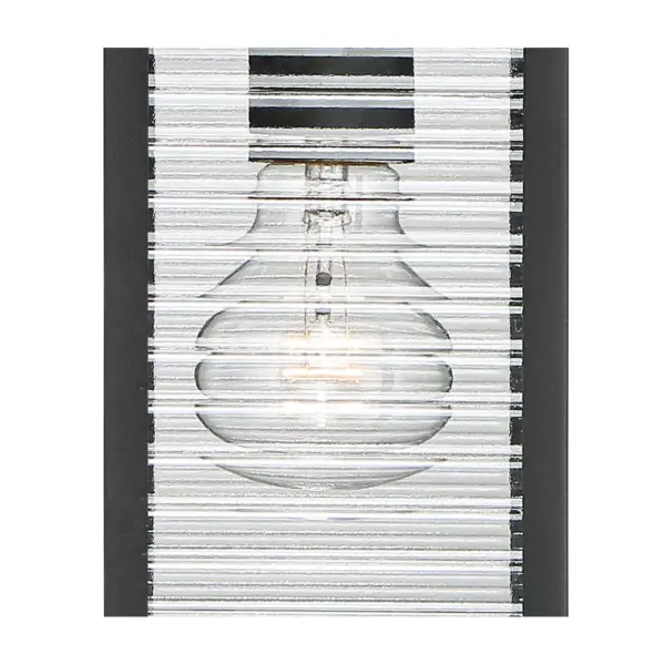 John Timberland Modern Outdoor Wall Light Fixture Textured Black 13 3/4" Clear Stripped Glass Motion Security Sensor for Porch Entryway