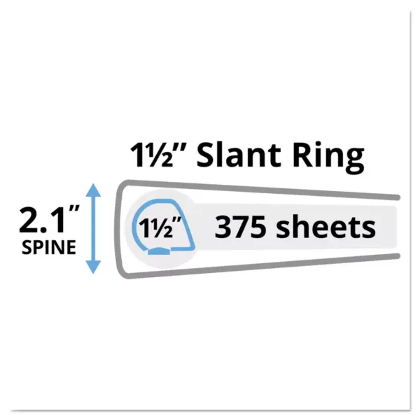 Avery Heavy-Duty Non Stick View Binder w/Slant Rings 1 1/2" Cap Black 05400