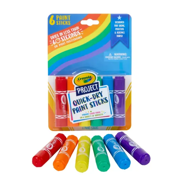 6ct Crayola Project Quick Dry Paint Sticks - Classic Colors