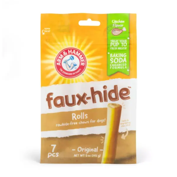 Arm & Hammer Faux Hide Roll Dental Dog Treats - 7ct