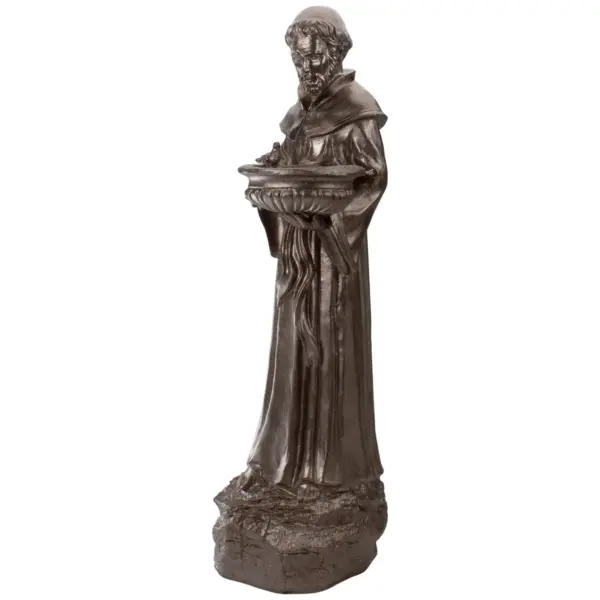 Northlight 23.5" Brown St. Francis of Assisi Religious Bird Feeder Outdoor Garden Statue