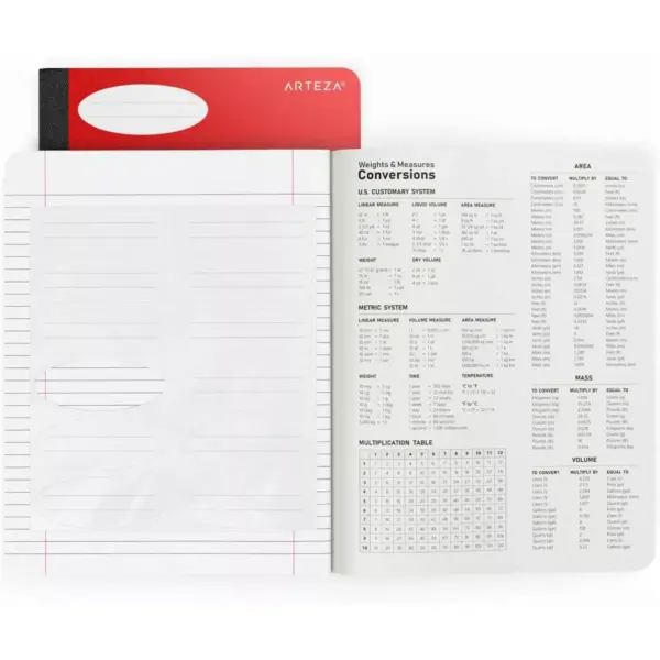 Arteza Composition Notebooks, College Ruled, 100 Sheets of Paper - 8 Pack (ARTZ-9124)