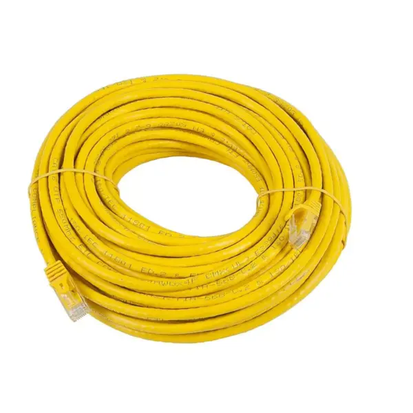 Monoprice Cat5e Ethernet Patch Cable - 75 Feet - Yellow | Network Internet Cord - Snagless RJ45, Stranded, 350Mhz, UTP, Pure Bare Copper Wire, 24AWG -