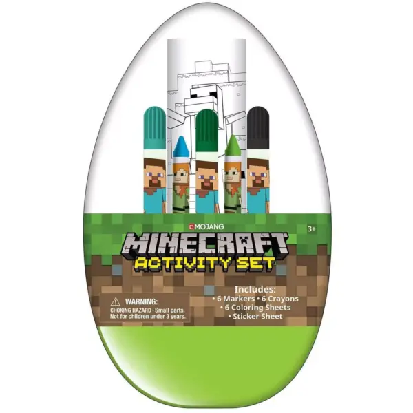 Innovative Designs Minecraft Activity Egg Craft Kit | Coloring Pages | Stickers | Markers | Crayons