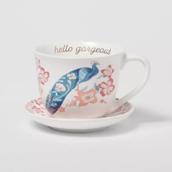 2pc Stoneware Hello Gorgeous Cup and Saucer Set - Opalhouse™