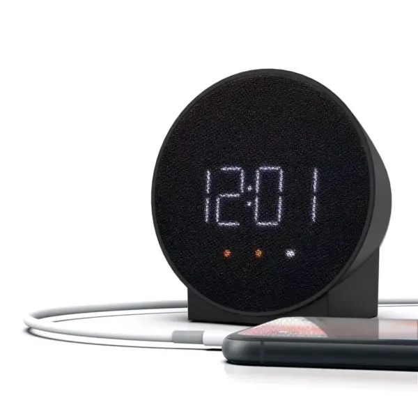 Small Round Alarm Table Clock Black - Capello