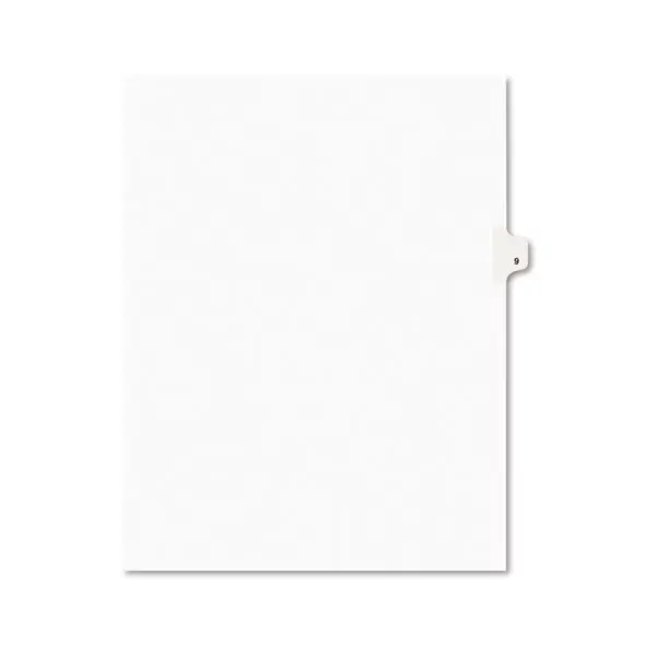 Avery-Style Legal Exhibit Side Tab Divider Title: 9 Letter White 25/Pack 11919