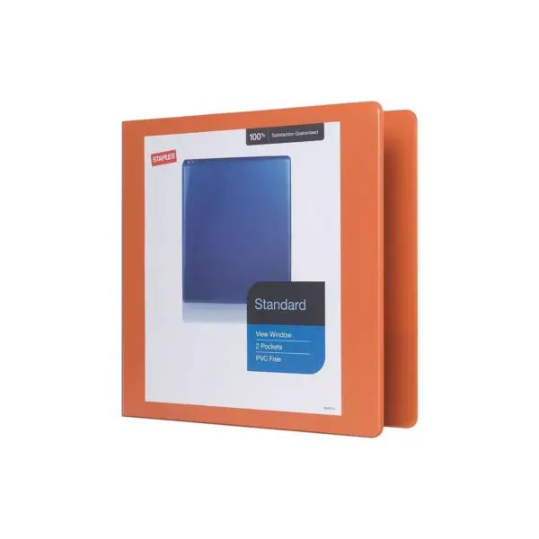 Staples Standard 2" 3-Ring View Binder Orange (26446-CC) 82642