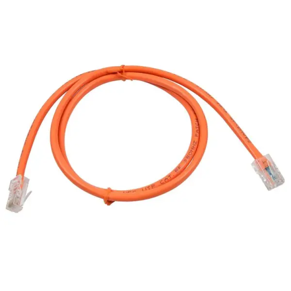 Monoprice Cat5e Ethernet Patch Cable - 2 Feet - Orange | Network Internet Cord - RJ45, Stranded, 350Mhz, UTP, Pure Bare Copper Wire, 24AWG - Zeroboot