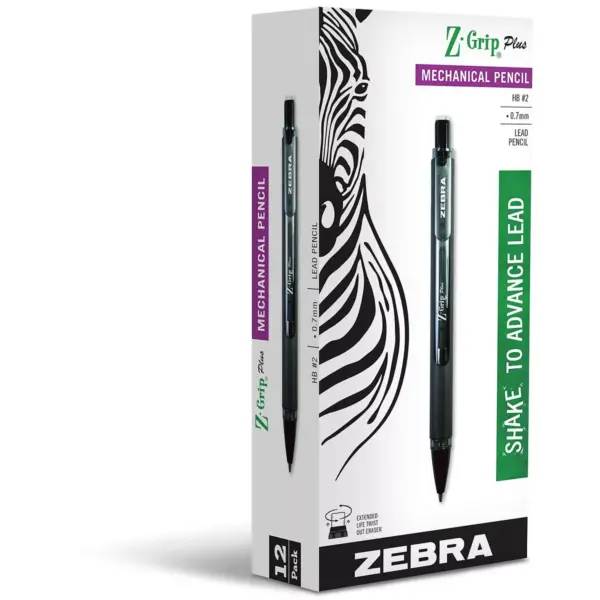 Zebra Z-Grip Plus Mechanical Pencil 0.7 mm Assorted Dozen 55410