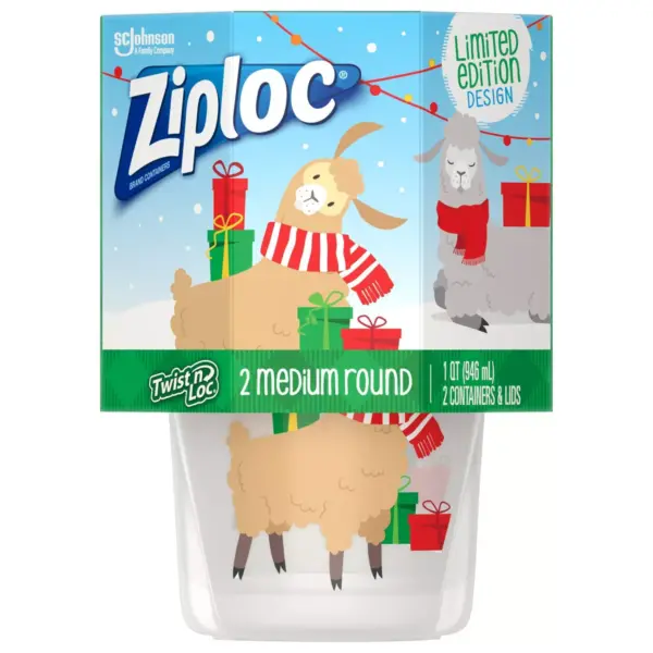 Ziploc Holiday Twist 'N Loc Storage Containers - Clear - 32oz/2ct