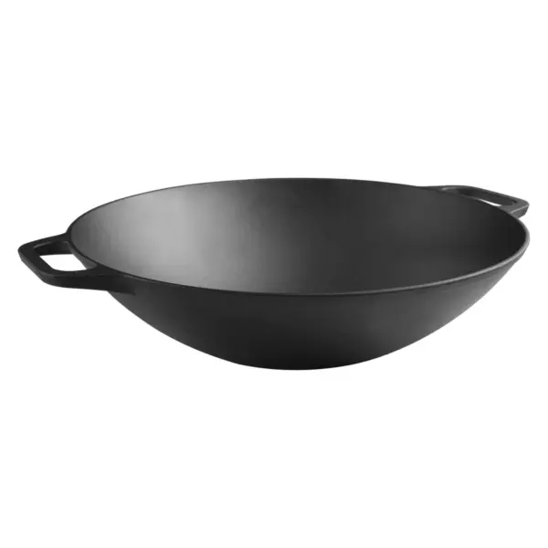 Victoria Cast Iron Wok with Stability Base 14" Black