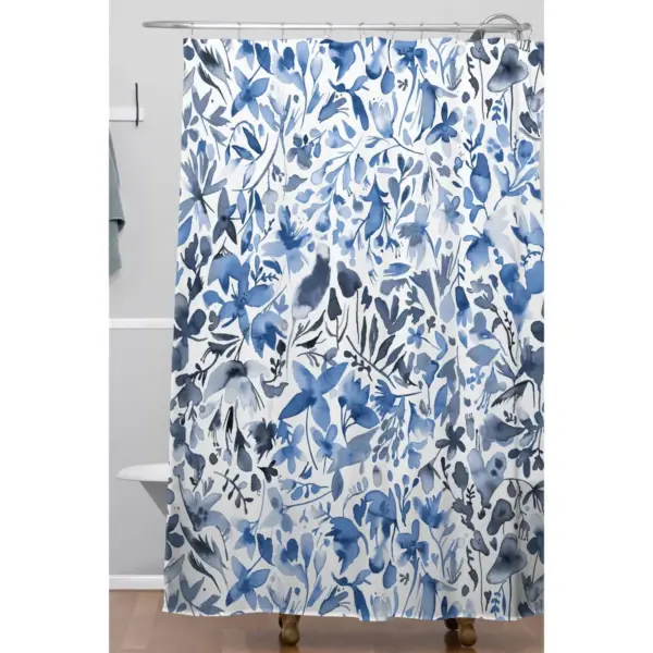 Ninola Design Flowers and Plants Ivy Shower Curtain Blue - Deny Designs