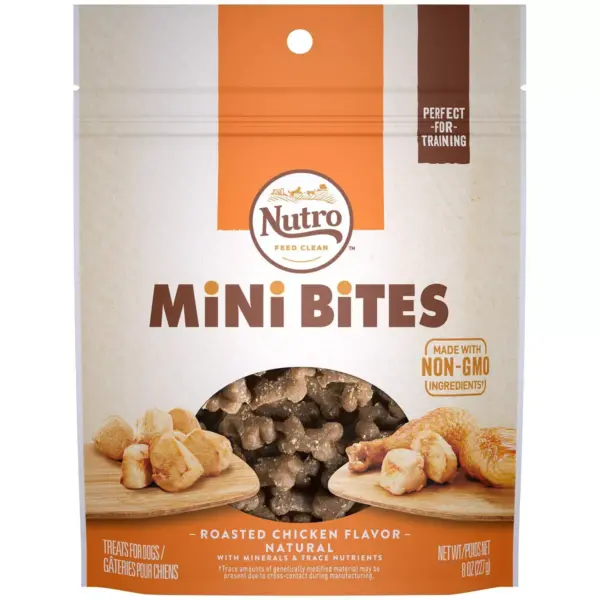 Nutro Feed Clean Mini Bites Roasted Chicken Dog Treats - 8oz