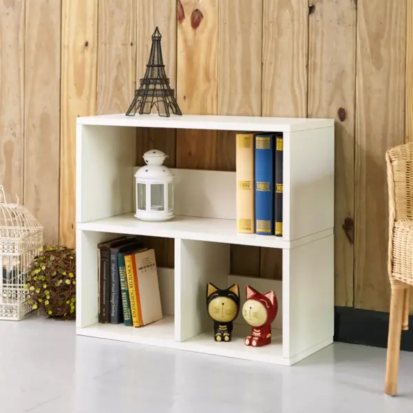 Way Basics Eco Friendly Collins Cubby Bookshelf and Storage Organizer White