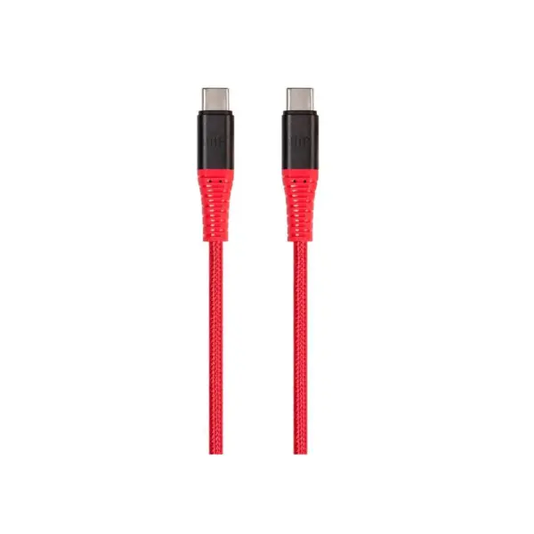 Monoprice Durable USB 2.0 Type-C Charge and Sync Kevlar Reinforced Nylon-Braid Cable - 3 Feet - Red | 5A/100W, Aluminum Connectors - AtlasFlex Series