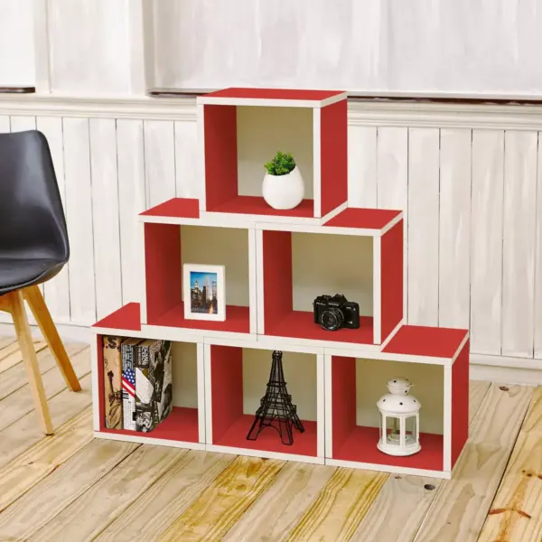 Way Basics Stackable Eco Cube Storage Cubby Organizer Red