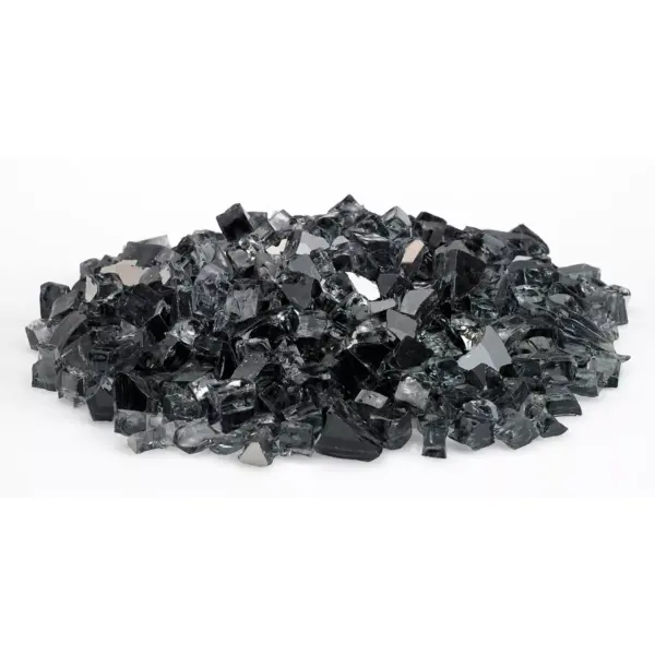 American Fireglass 10 LB Bag 1/2 Inch Reflective Fireplace & Pit Glass, Gray