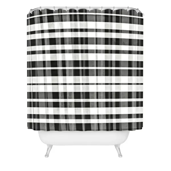 Monika Strigel Farmhouse Gingham Shower Curtain Black - Deny Designs