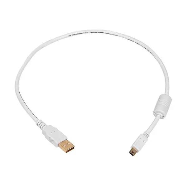 Monoprice USB 2.0 Cable - 1.5 Feet - White | USB Type-A to USB Mini-B 2.0 Cable - 5-Pin, 28/24AWG, Gold Plated