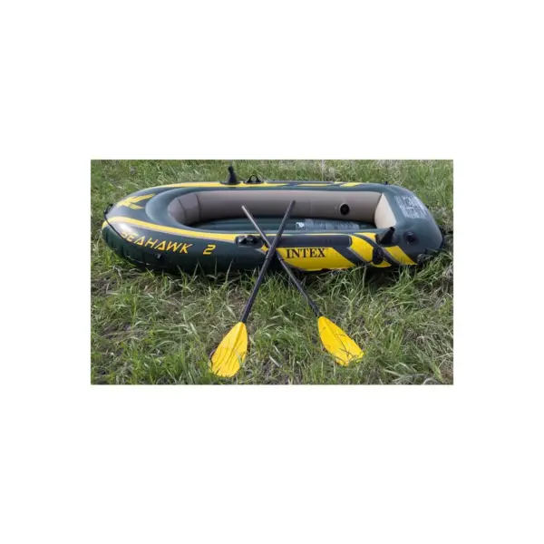 Intex Seahawk 2 Inflatable Raft Set and 2 Transom Mount 8 Speed Trolling Motors