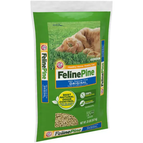 Feline Pine 100% Natural Pine, Odor Control, Non-Clumping Cat Litter - 20lbs