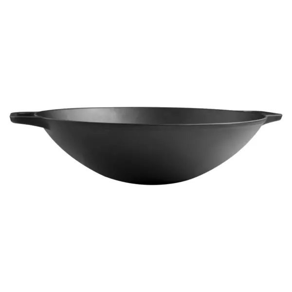 Victoria Cast Iron Wok with Stability Base 14" Black