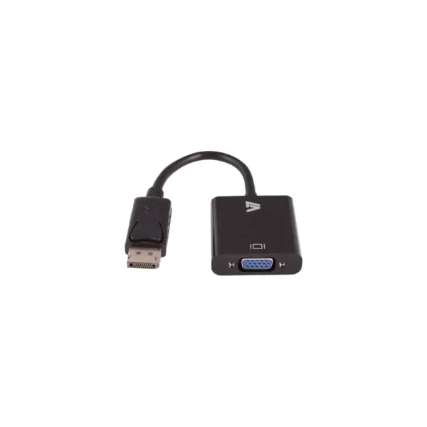 V7 DisplayPort to VGA Adapter - 7.87" DisplayPort/VGA Video Cable for Video Device, Monitor, Projector, TV