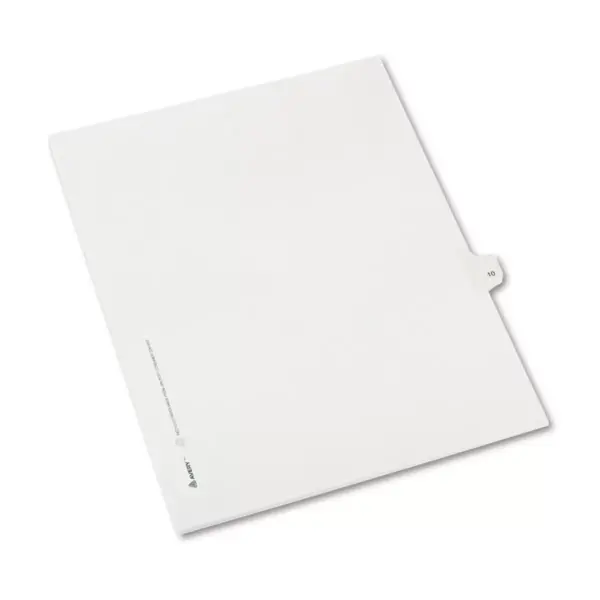 Avery Allstate-Style Legal Exhibit Side Tab Divider Title: 10 Letter White 25/Pack 82208