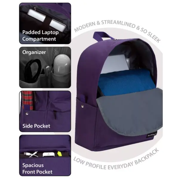 Rockland 17'' Classic Laptop Backpack - Purple