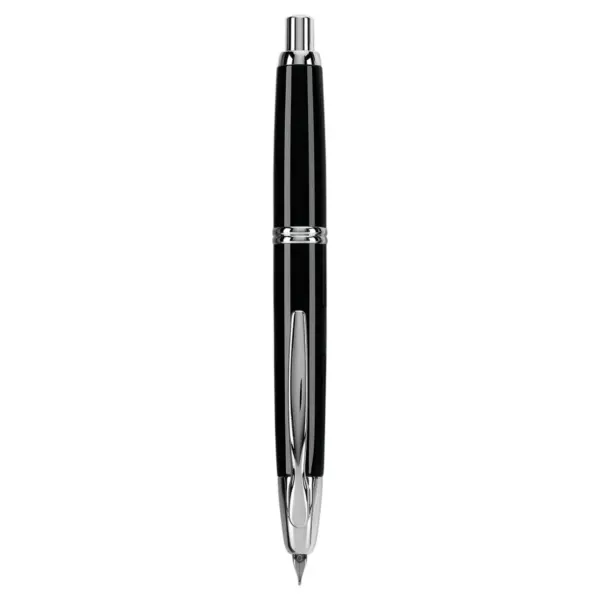 1ct Pilot Vanishing Point Retractable Fountain Pen Fine Point 0.7mm Black Rhodium Barrel Black