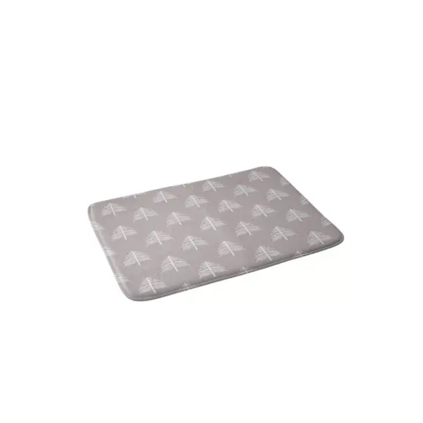 Lisa Argyropoulos Linear Trees Memory Foam Bath Mat Gray - Deny Designs