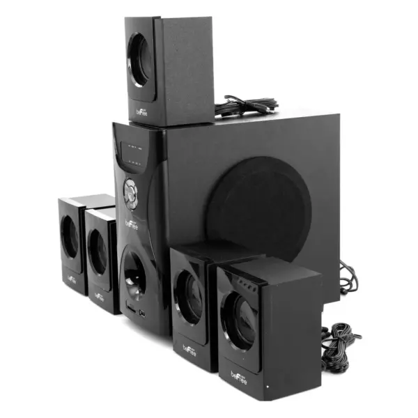 beFree Sound 5.1 Channel Surround Sound Bluetooth Speaker System in Black