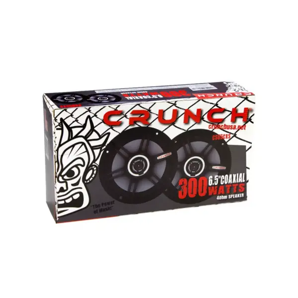 Crunch 300 Watts 6.5-Inch Coax Shallow 4 Ohms CS Speakers, Black | CS-65CXS