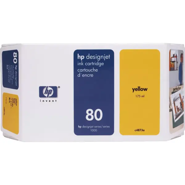 HP 80 Yellow Ink Cartridge (C4873A), 175ml