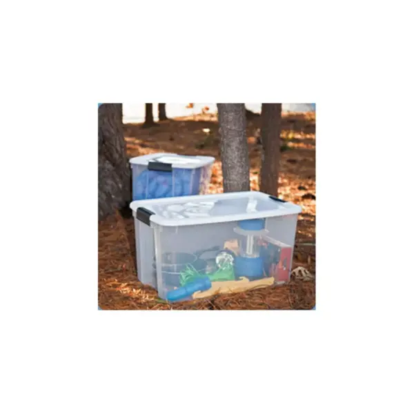 Sterilite 70 Quart Storage Box (4 Pack) with VELCRO Brand 10 Foot Tape Roll