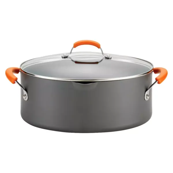 Rachael Ray Hard Anodized II Covered Pasta Pot -Orange Handle (8 Qt.)