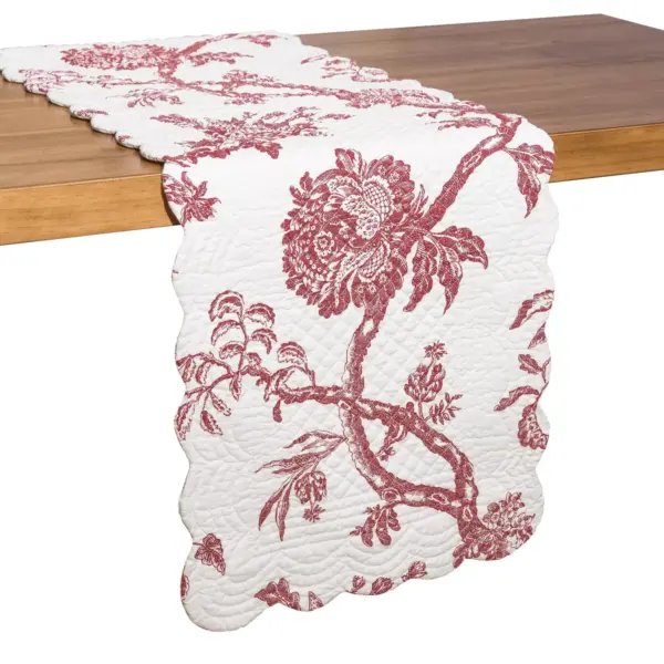 C&F Home Colonial Williamsburg 14" x 51" Arcadia Red Table Runner