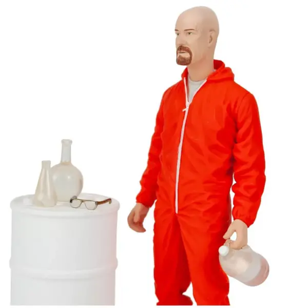 Mezco Toyz Breaking Bad Walter White In Orange Hazmat Suit Figure | Measures 6 Inches Tall